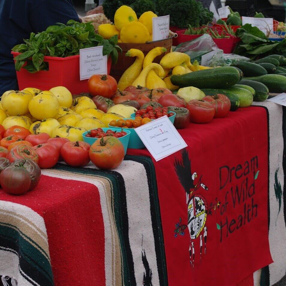 table of fresh produce