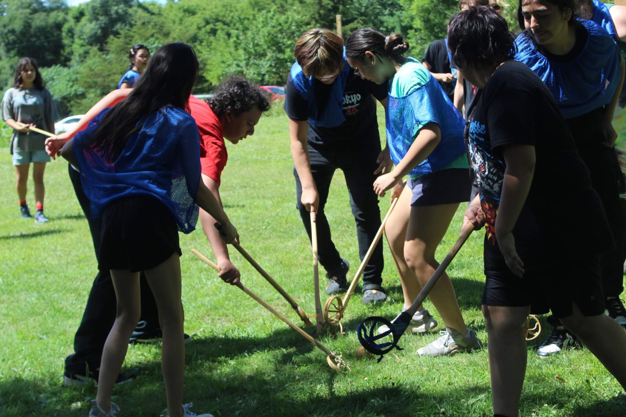 kids playing stickball